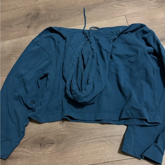Nike Teal Blue Cropped Sweatshirt Hoodie Women’s Size M - Picture 3 of 7